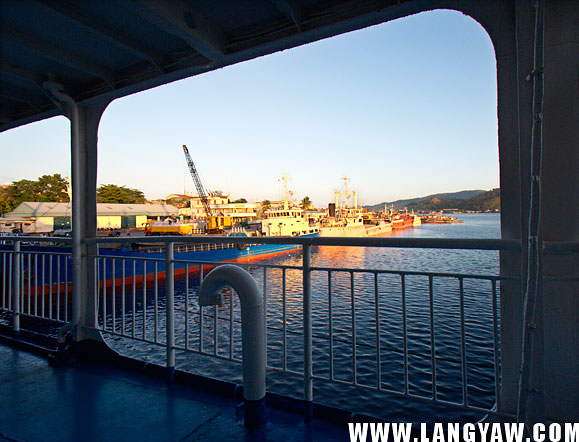 Already in the passenger boat and ready to sail for Cebu in the evening.