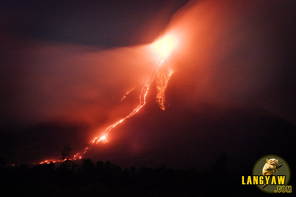 A spectacular lava flow as Mt. Mayon erupts.