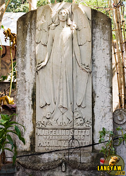 An art deco tombstone of the Sotto's