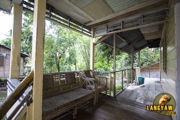 The veranda of the lodge