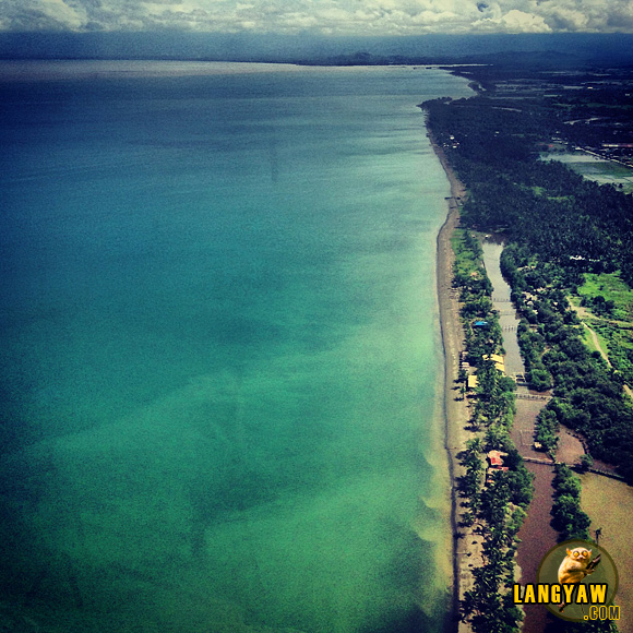 Butuan's coast as seen from the airplane