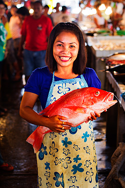 A fishmonger at the public market