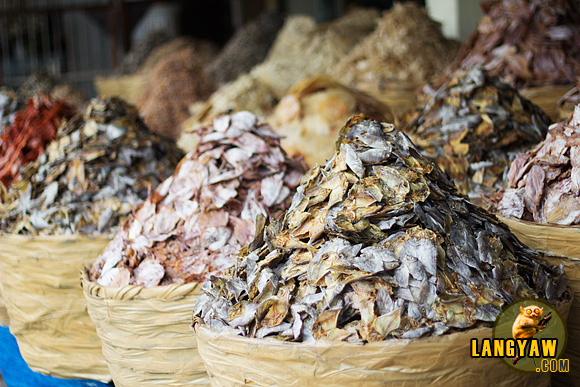 Piles of dried fish at Taboan market