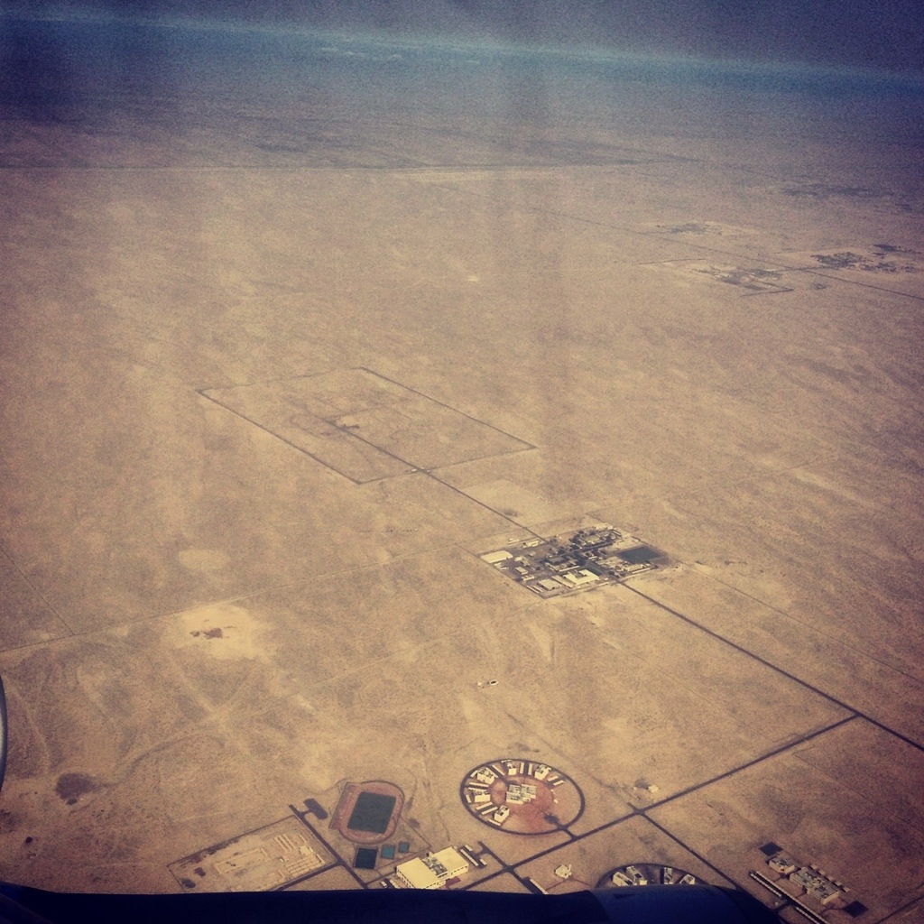 The UAE desert as seen from the plane window
