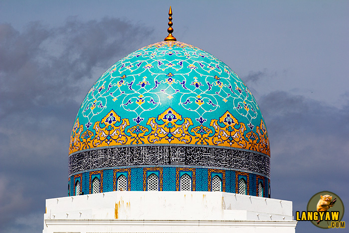 The beautiful dome of Masjid Albukhary said to be decorated with lapis lazuli by craftsmen from a former Soviet Union state