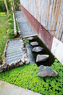 These stone steps lead to the main entrance 