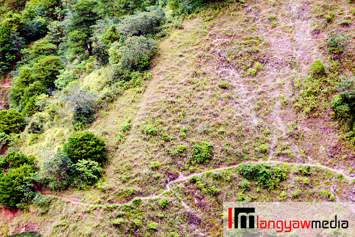 Steep mountain trails as seen from the viewdeck