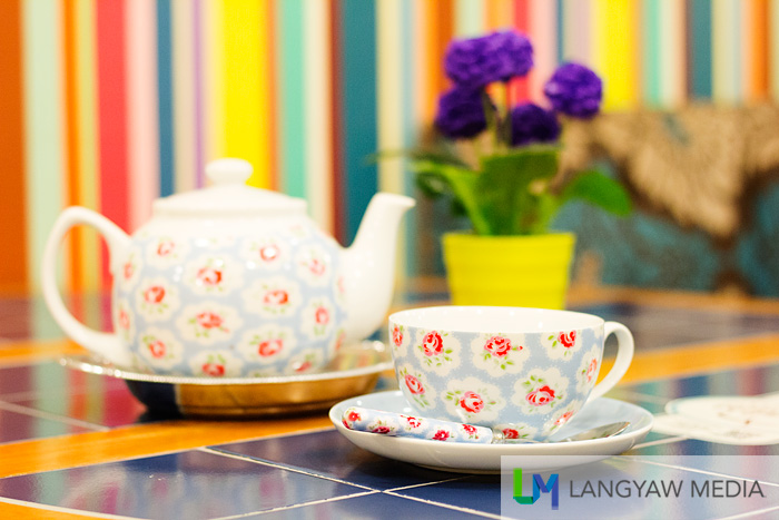 Matching cup, saucer and teapot