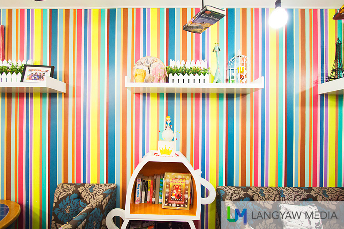 Multicolored wall with a theme based on The Little Prince