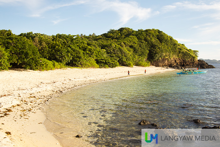 White sand beach of the island