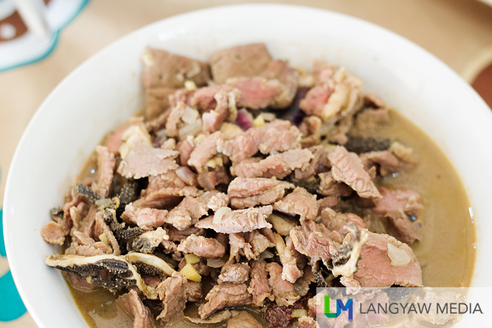 This is one of my favorites, imbaliktad, beef that is stir fried for a few minutes and just enough to remove the red color. Like lomo lo o, it is also served as early as breakfast.