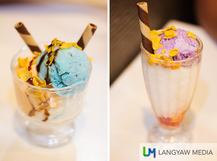 Everest's homemade ice cream, left and halo-halo, right