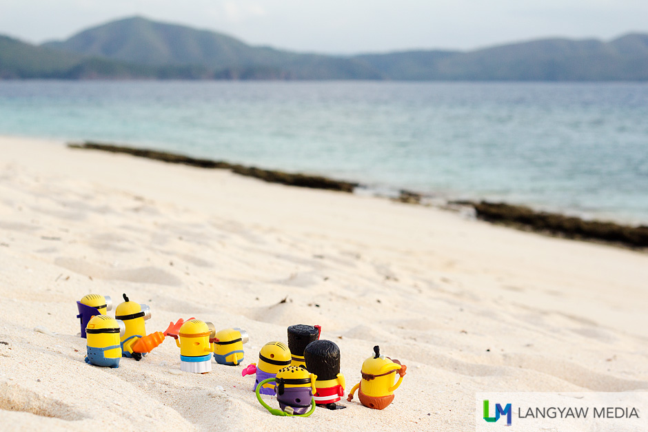 A day of touring Coron , the Minions cap it with a swim at the beach at Dimakya Island where world class Club Paradise resort is located.