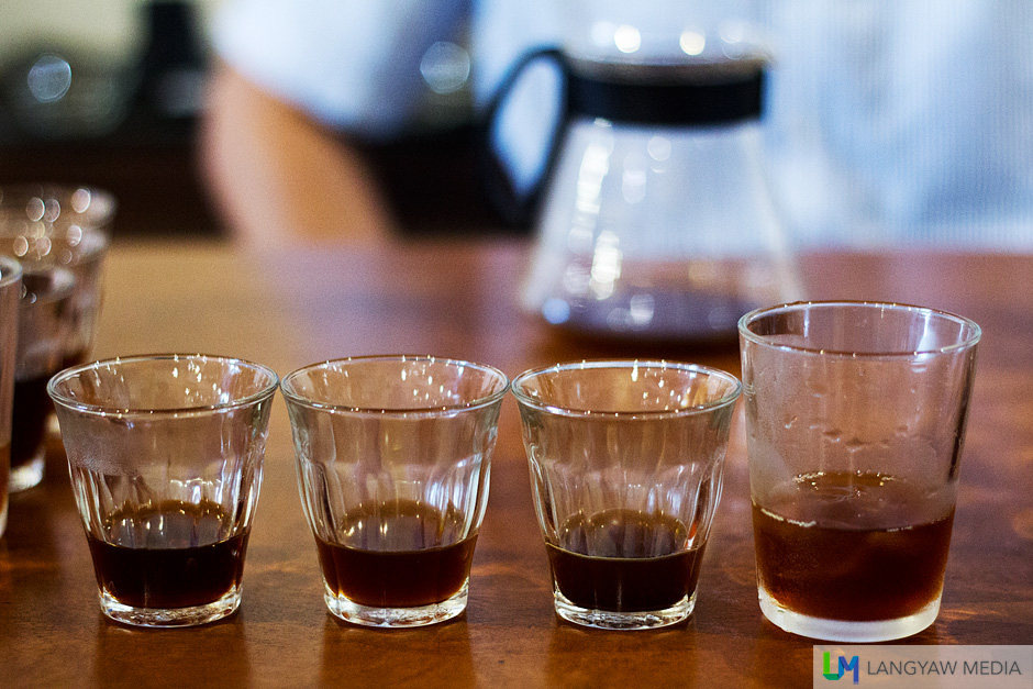 Different brewers result to different coffee taste from the bttery and rough taste of the French press to the cleaner coffee via the V60.