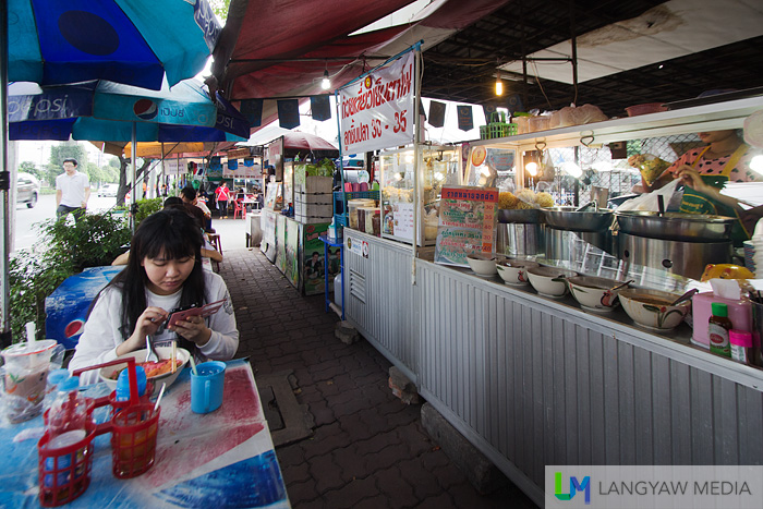 A typical street dining strip