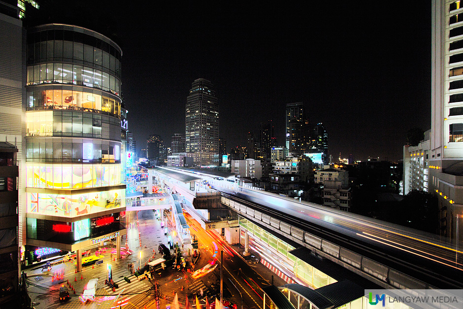 Bangkok at night as seen from the terrace of Zest Bar
