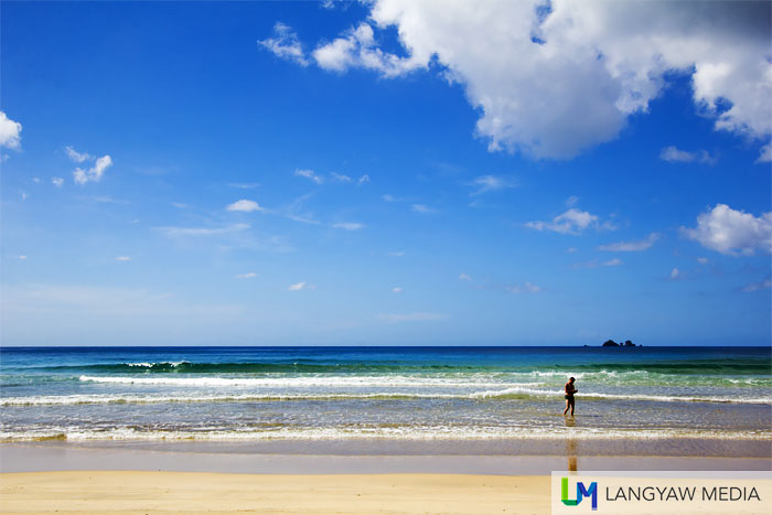 A Nordic visitor enjoying the beach