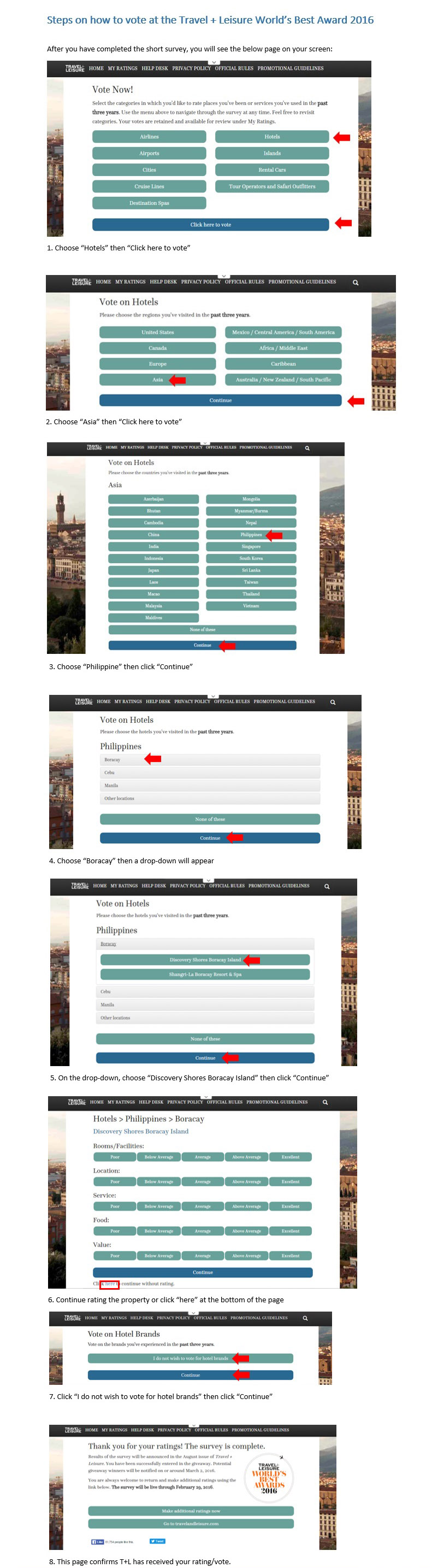 Steps on how to vote