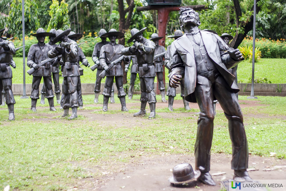 At the light and sound tableau and actual site where National Hero Jose Rizal was executed