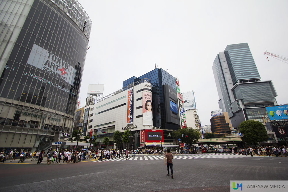 The famous Shibuya intersection before the crossing