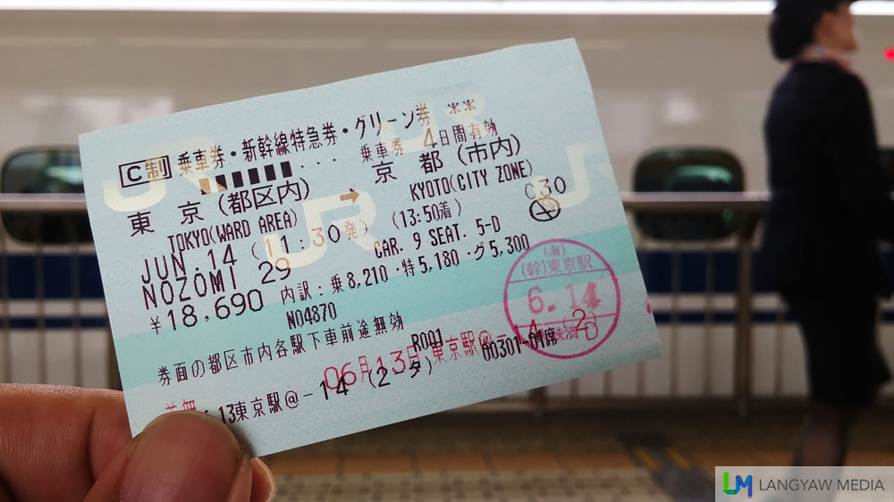 My P8,600+ shinkansen ticket for a ride that took two hours and twenty minutes