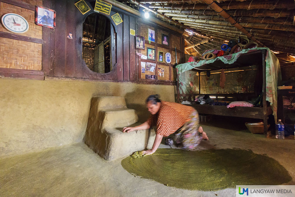 Soil and cow dung makes for this flooring of a traditional Sasak house. The cow dung is mixed to prevent mosquitoes from entering the abode