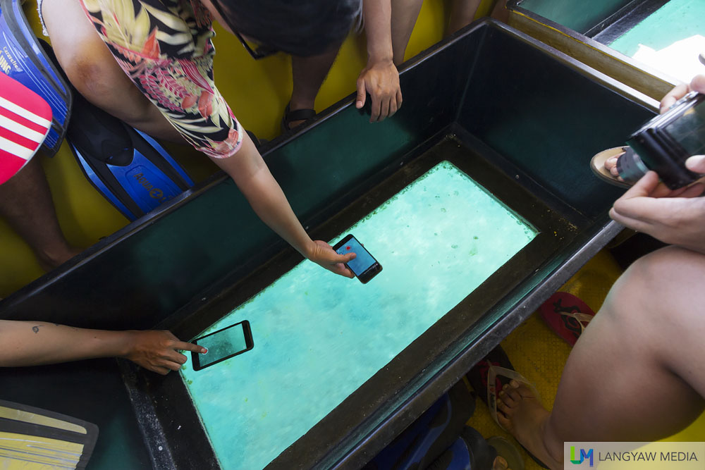 Our glass bottomed boat. Not really that interesting as the glass was not as clear as expected, but we did snorkel within this area off Gili Meno