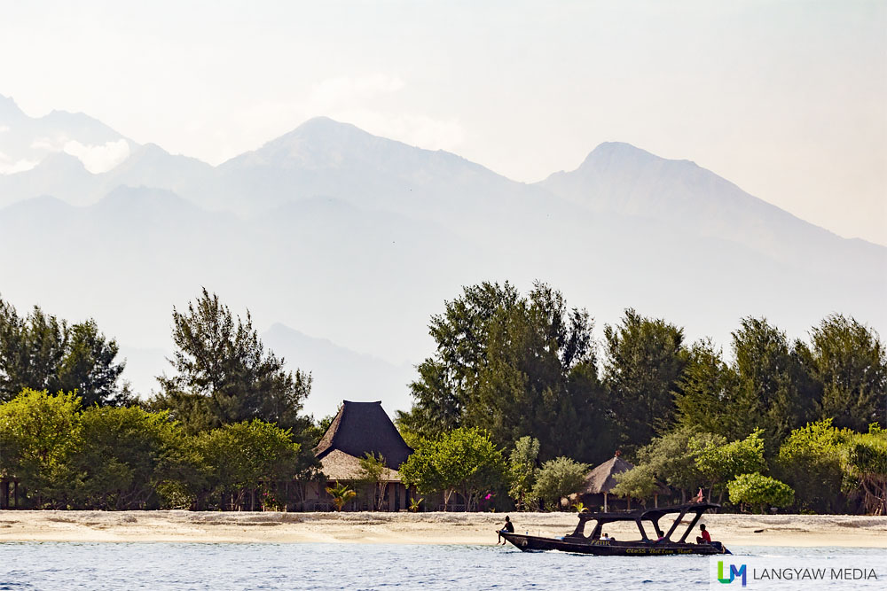 Gili Meno with Gunung Rinjani in the background